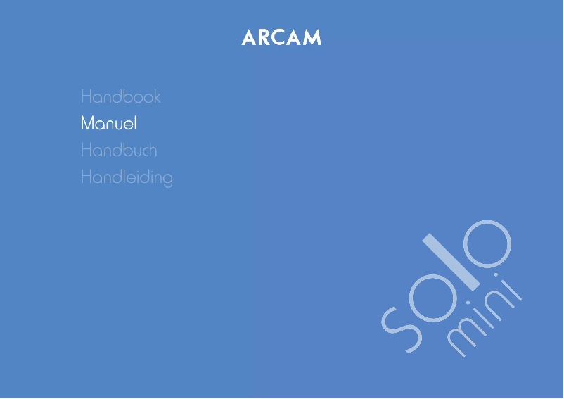 Page n°1 - Manuel utilisateur Arcam Solo Mini