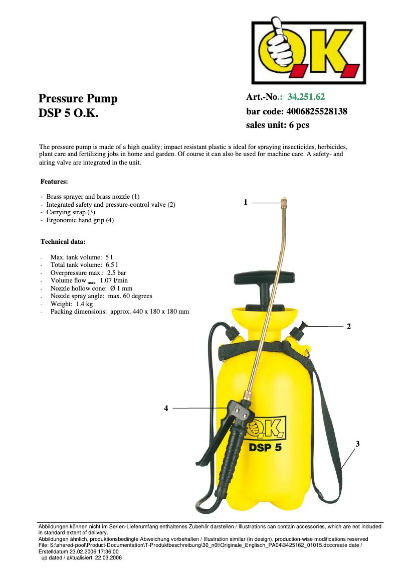 Page n°1 - Fiche technique OK DS5
