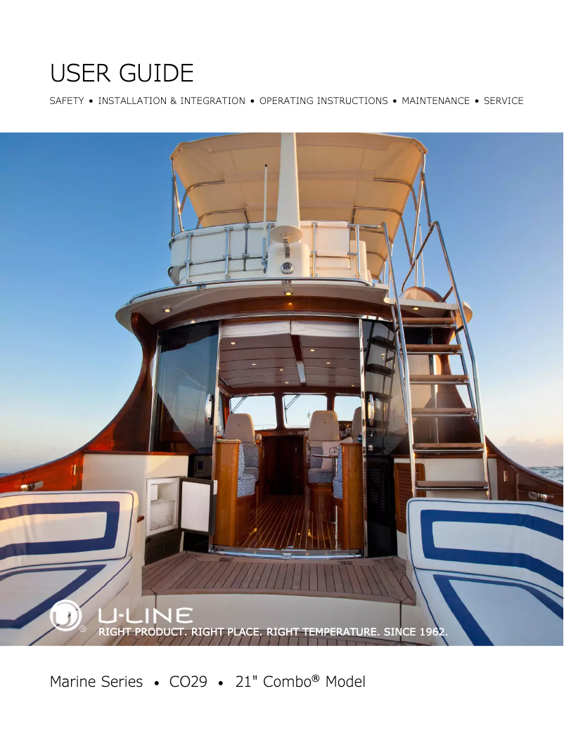 Image de la première page du manuel de l'appareil Marine ULN-CO29W-20A