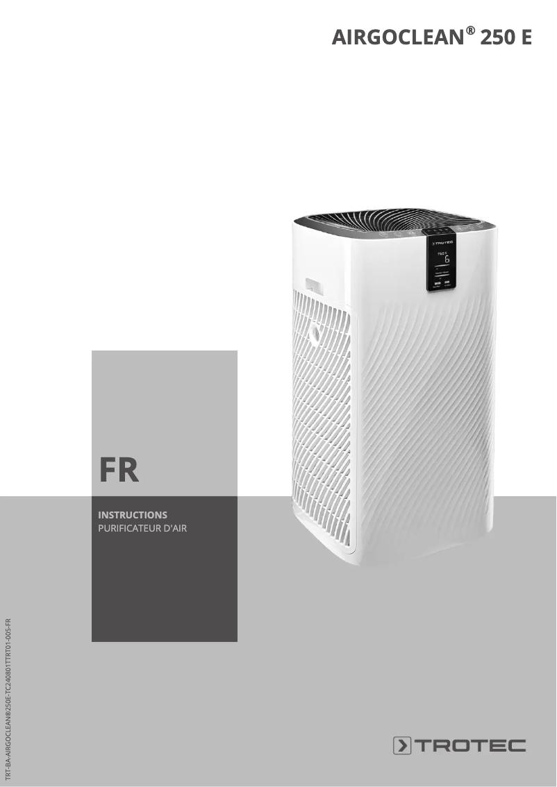 Page n°1 - Manuel utilisateur Trotec AirgoClean 250 E