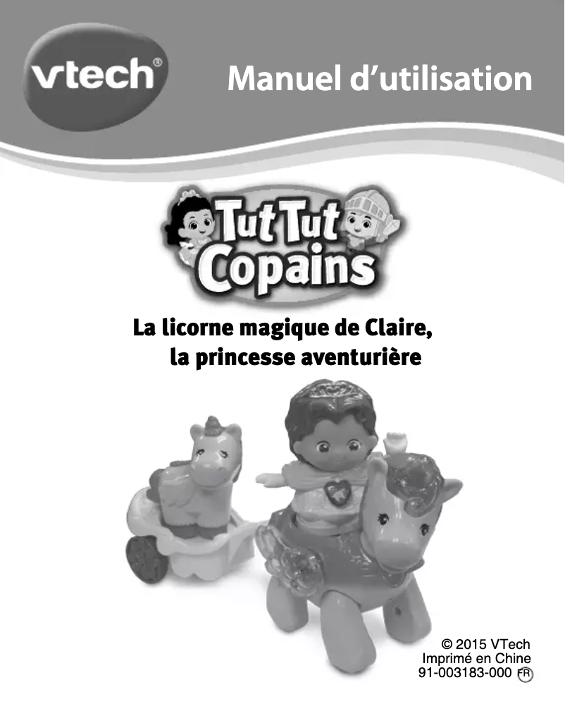 Page 1 de la notice Manuel utilisateur Vtech La licorne magique de Claire, la princesse aventurière
