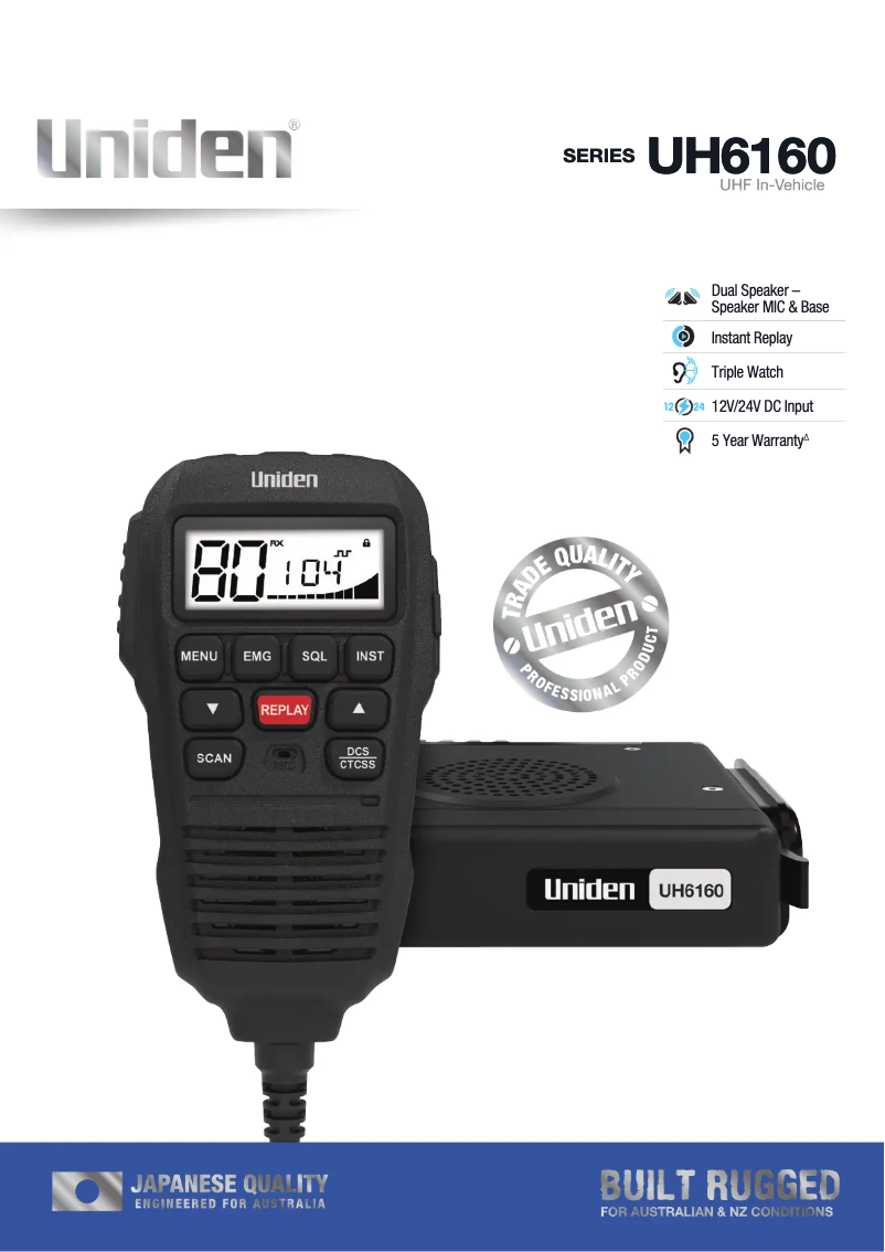 Page 1 de la notice Brochure Uniden UH6160