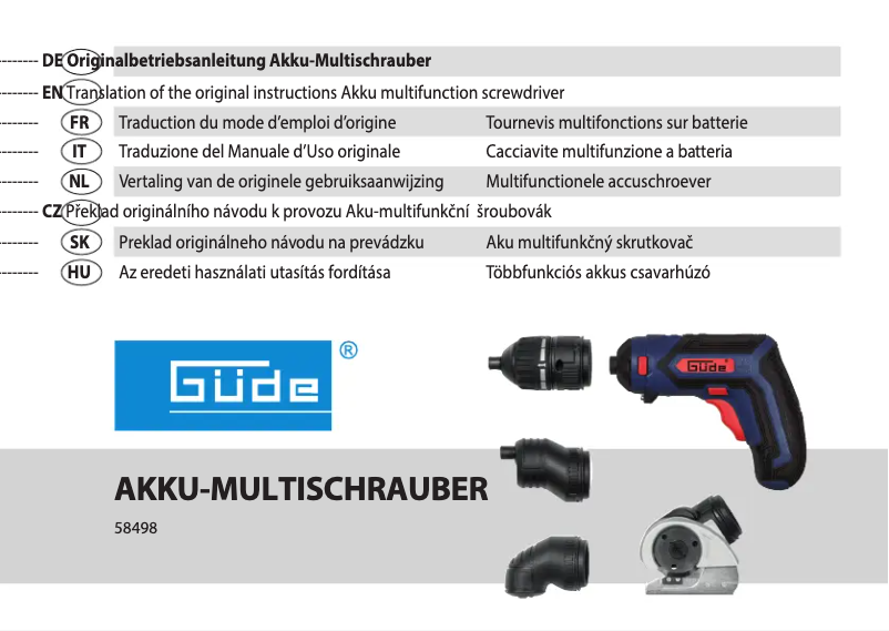 Page n°1 - Manuel utilisateur Güde MS 4.0-150-17 4in1