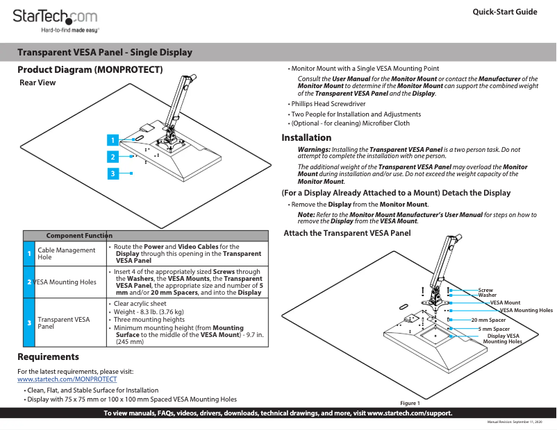 Page 1 de la notice Manuel utilisateur StarTech.com MONPROTECT