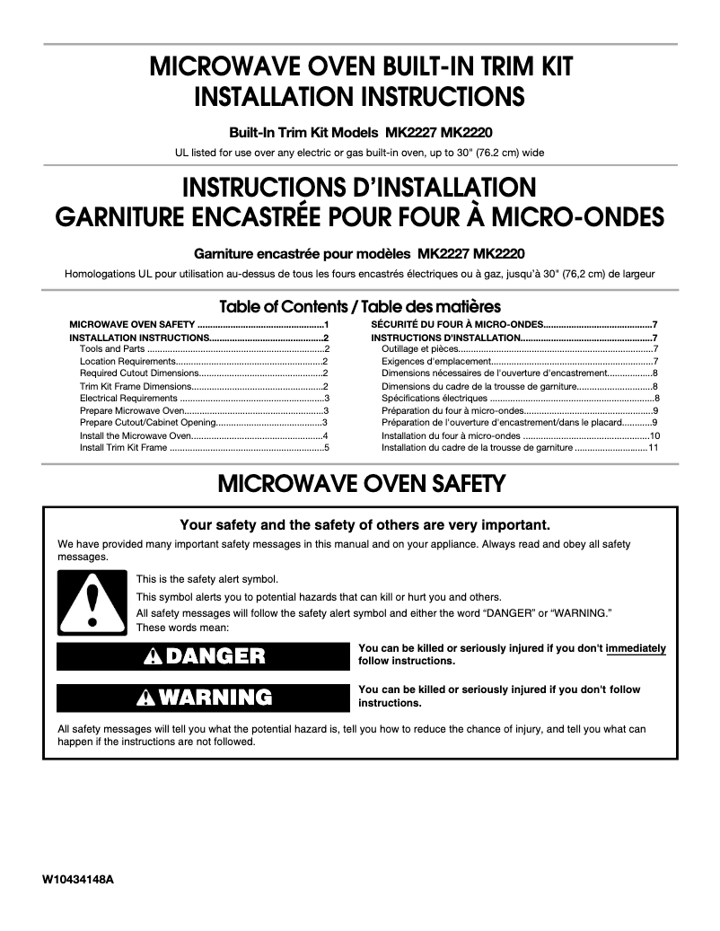 Page 1 de la notice Manuel utilisateur KitchenAid MK2220AB
