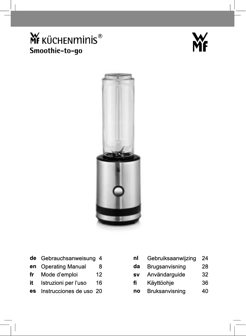 Image de la première page du manuel de l'appareil Smoothie-to-go