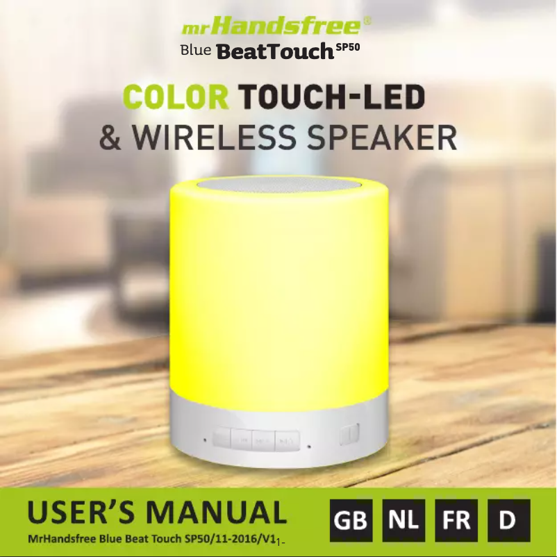 Page n°1 - Manuel utilisateur Mr. Handsfree Blue Beat Touch SP50