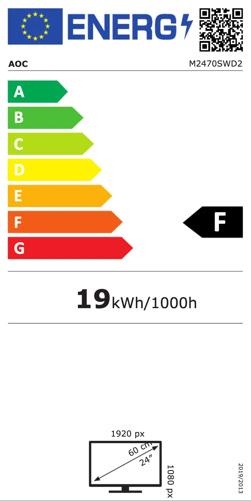 Page n°1 - Label énergétique AOC Essential-line M2470SWD2