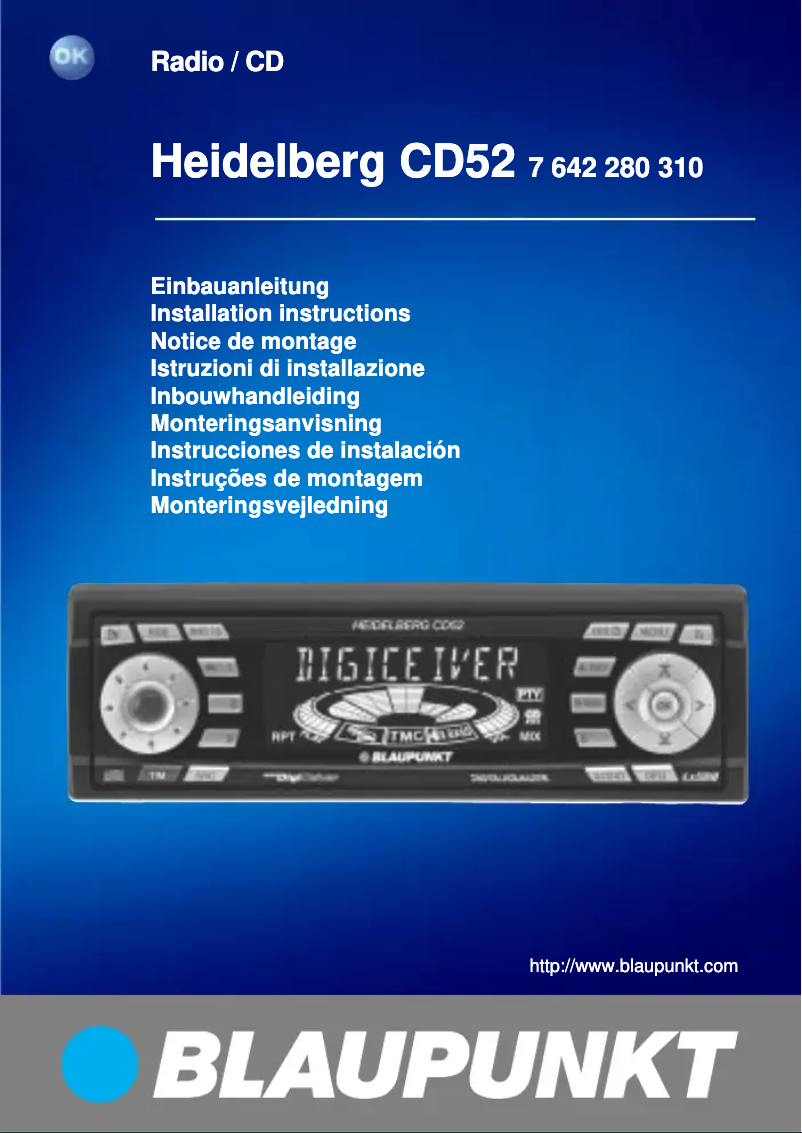 Page 1 de la notice Manuel utilisateur Blaupunkt Heidelberg CD52