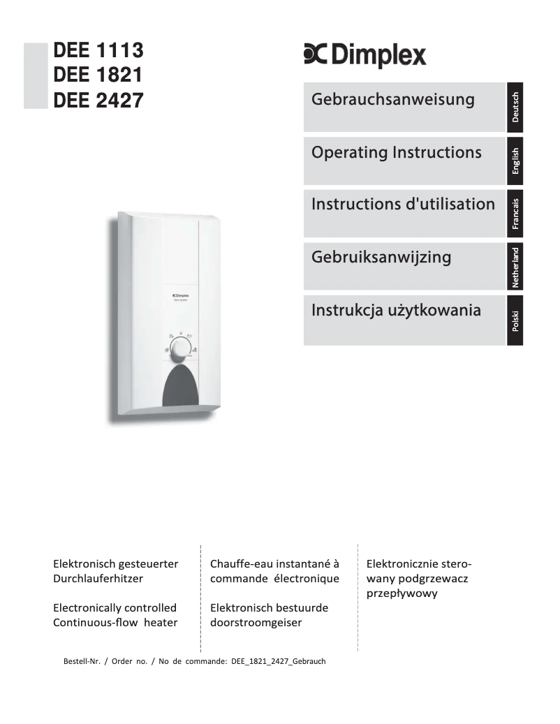 Page n°1 - Manuel utilisateur Dimplex DEE 2427