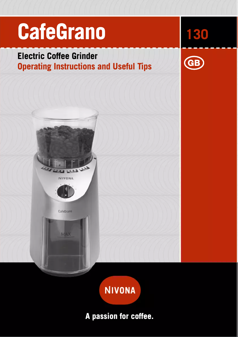 Página 1 del manual Manual de usuario Nivona CafeGrano 120