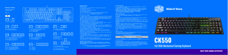 Imagen de la primera página del manual del dispositivo Coolermaster CK550