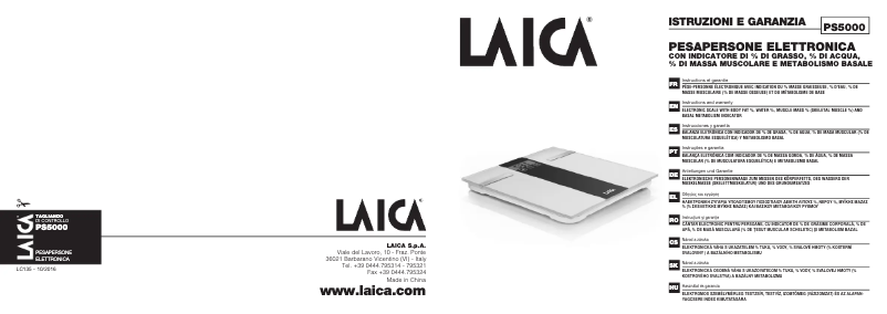 Page 1 of the manual User Manual Laica PS5000