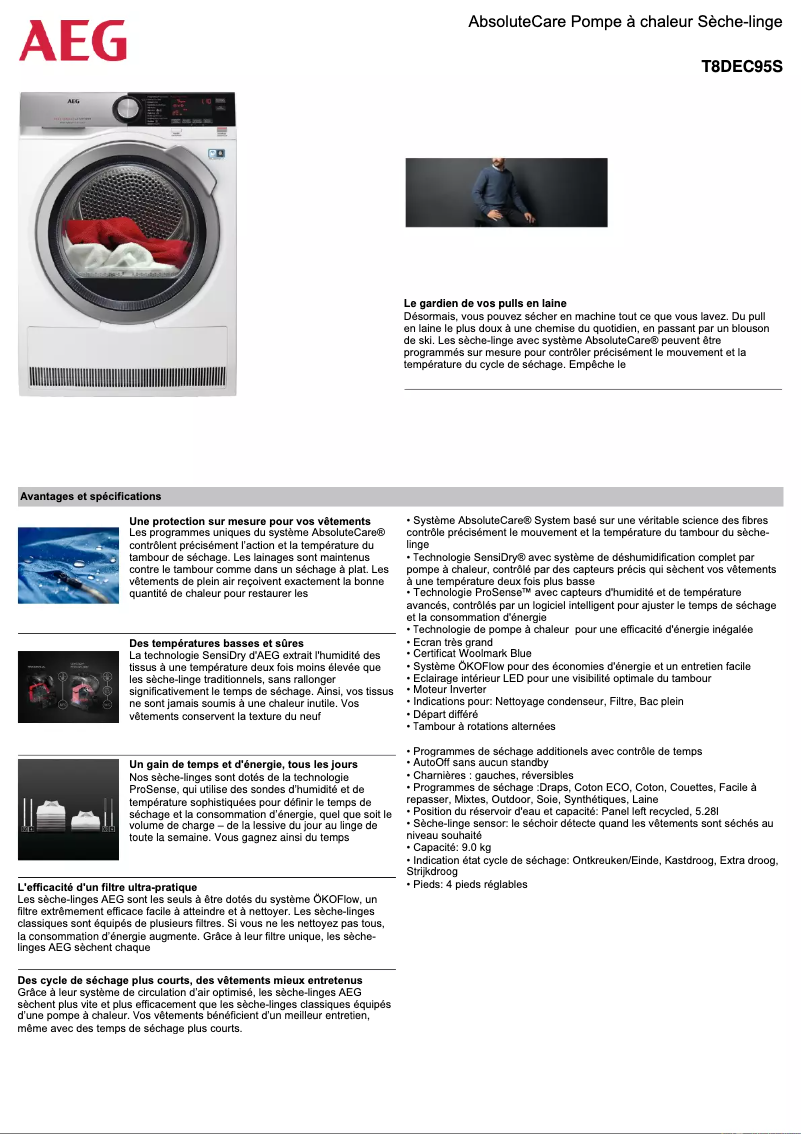 Image de la première page du manuel de l'appareil T8DEC95S