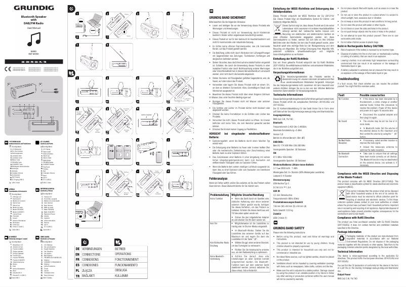 Page 1 de la notice Manuel utilisateur Grundig GBTBANDCOFFEE