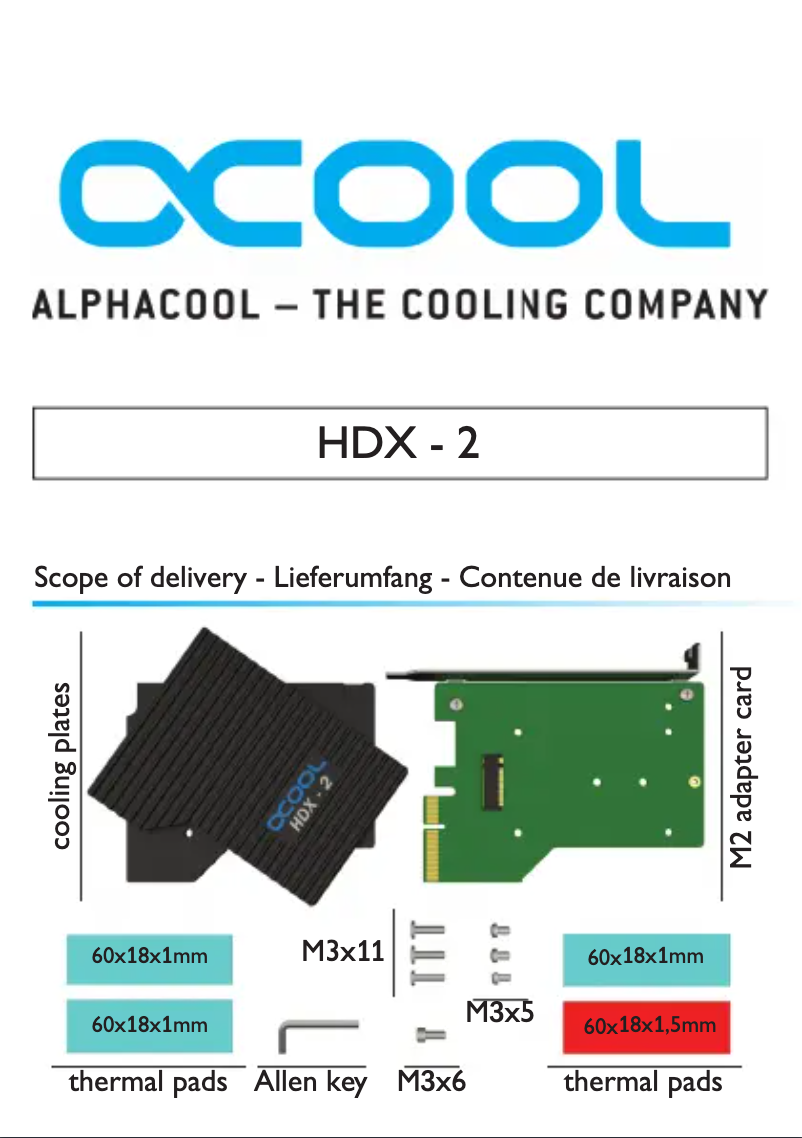 Page 1 de la notice Manuel utilisateur Alphacool HDX-2