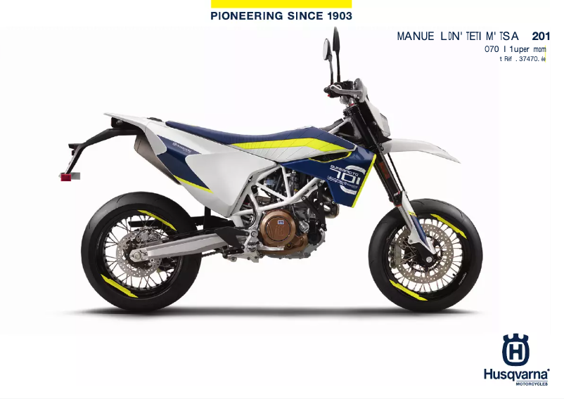 Page 1 de la notice Manuel utilisateur Husqvarna 701 Supermoto (2016)