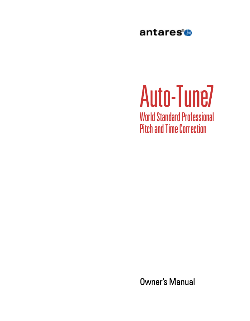 Page 1 de la notice Manuel utilisateur Antares Auto-Tune 7