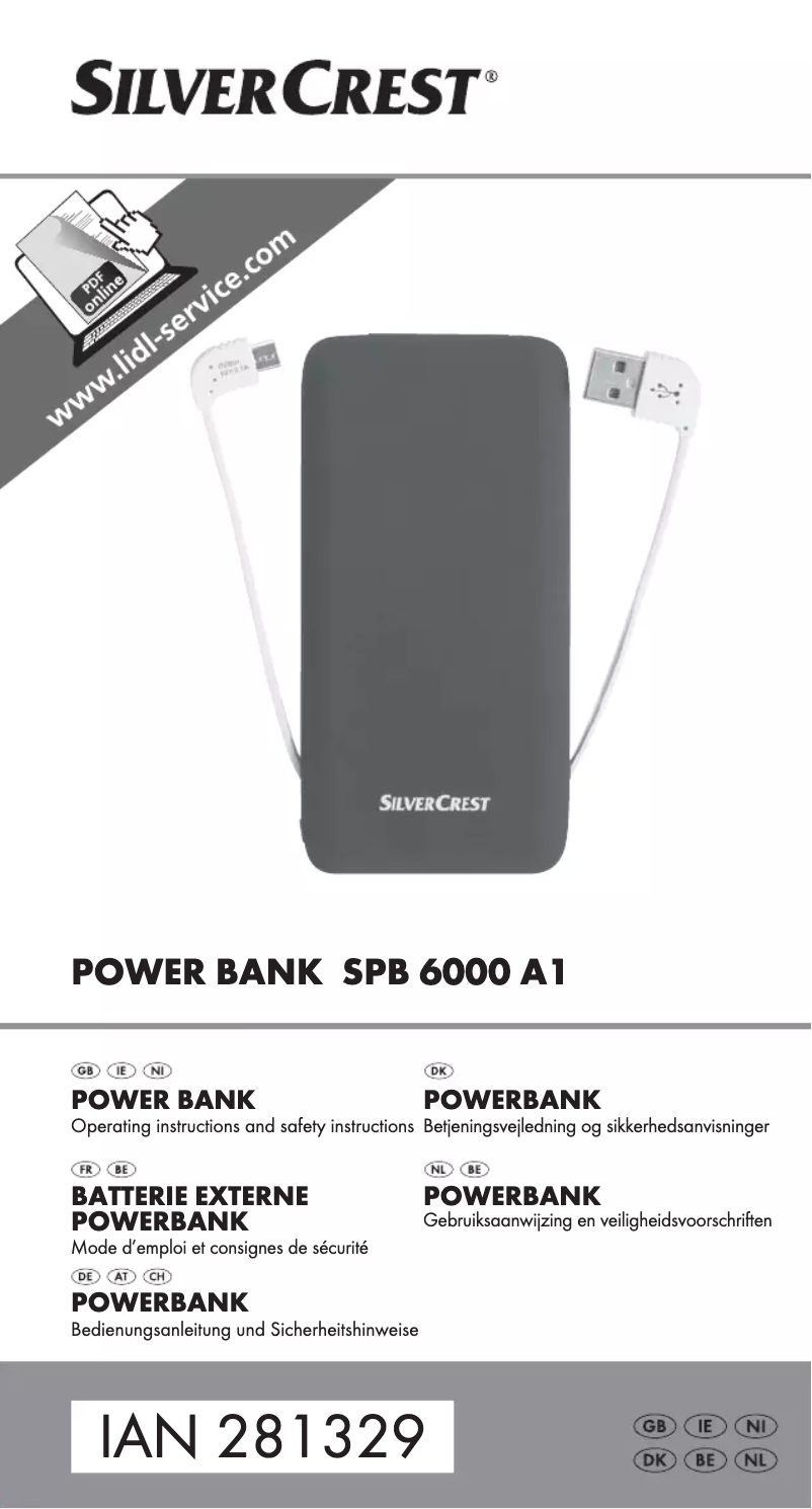 Page n°1 - Manuel utilisateur SilverCrest SPB 6000 A1