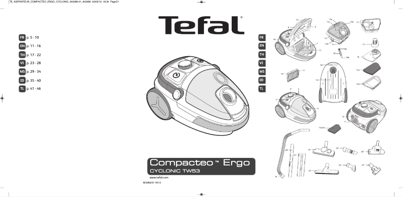 Página 1 del manual Manual de usuario Tefal Compacteo Ergo TW539688