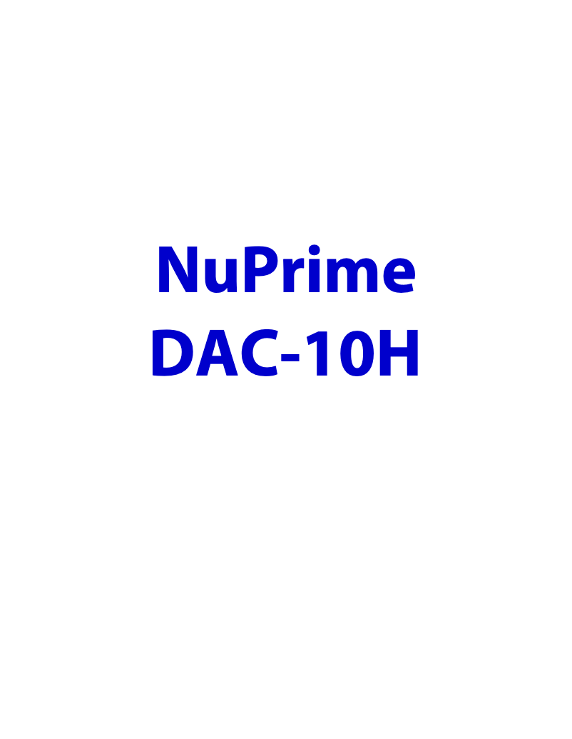 Page 1 de la notice Manuel utilisateur NuPrime DAC-10H
