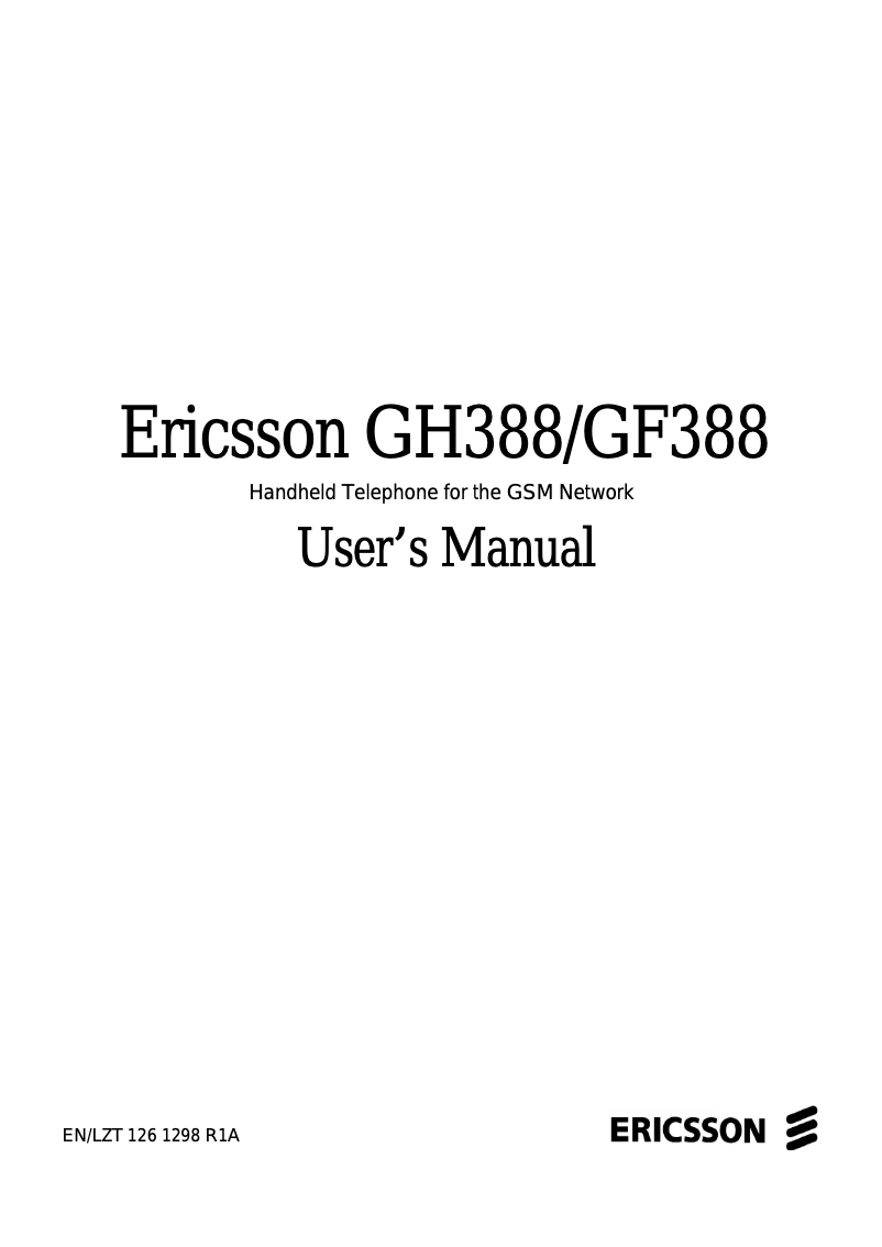 Page 1 de la notice Manuel utilisateur Ericsson GF388