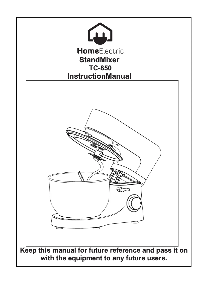 Page 1 de la notice Manuel utilisateur Home Electric TC-850