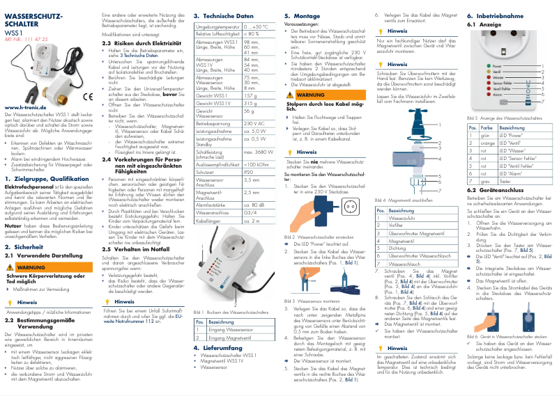 Image de la première page du manuel de l'appareil WSS 1