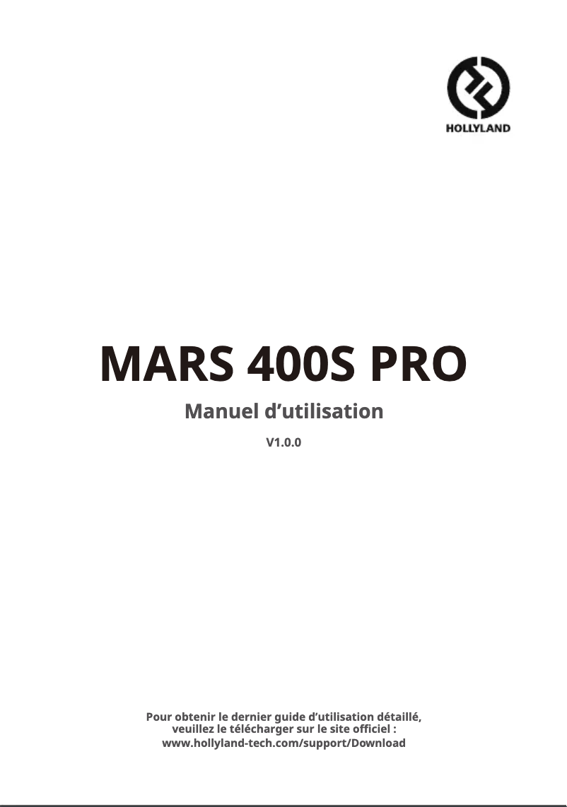 Image de la première page du manuel de l'appareil Mars 400S Pro