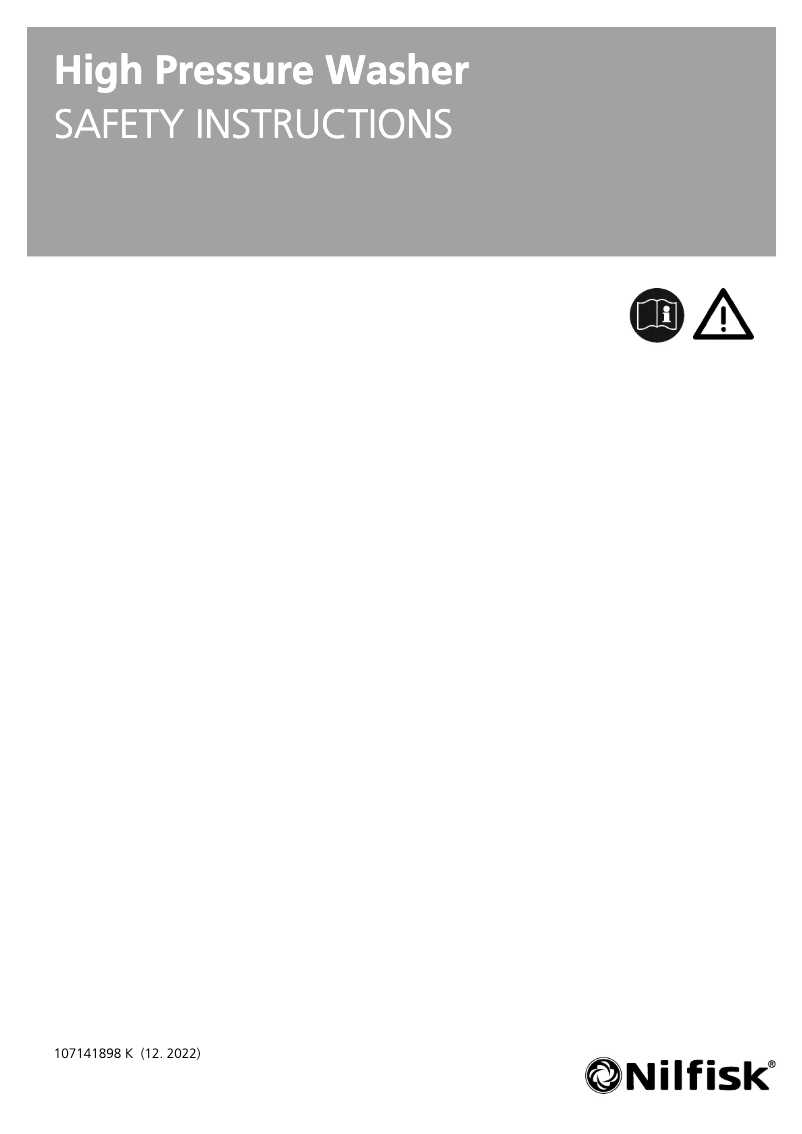 Page n°1 - Manuel utilisateur Nilfisk MH 4