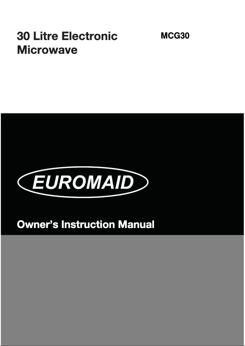 Page n°1 - Manuel utilisateur Euromaid MCG30