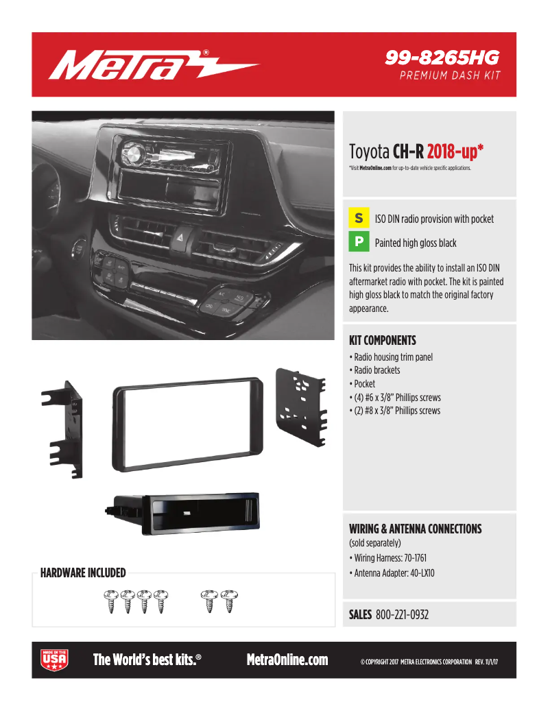 Page n°1 - Fiche technique Metra 99-8265HG