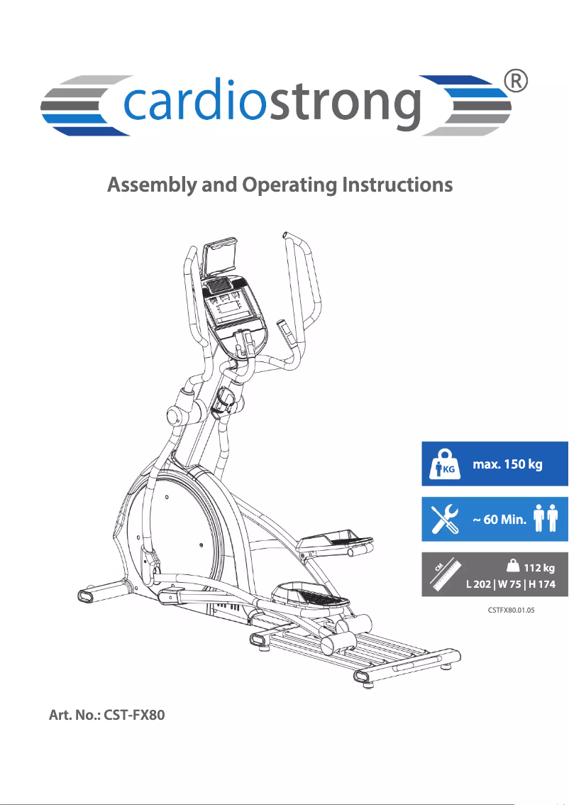 Página 1 del manual Manual de usuario Cardiostrong FX80