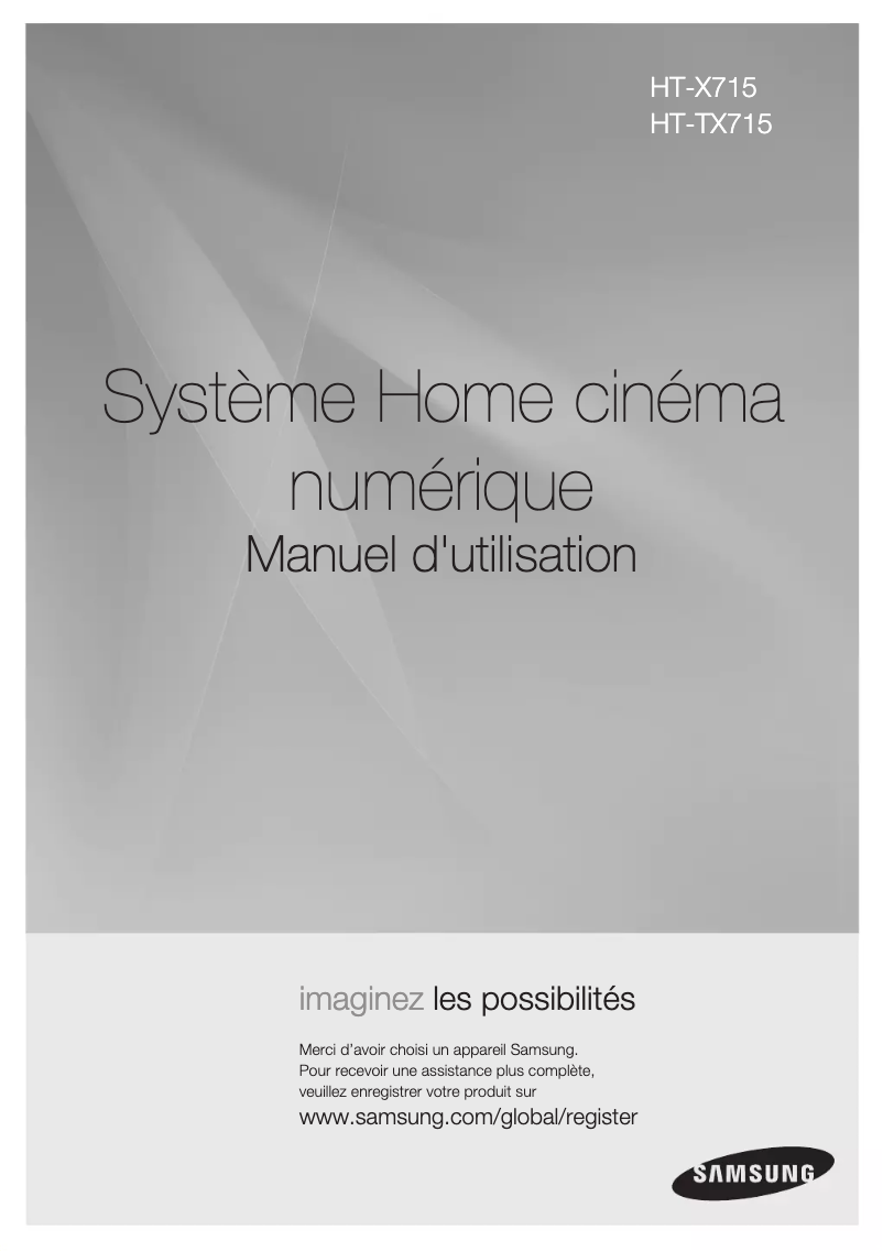 Page 1 de la notice Manuel utilisateur Samsung HT-TX715