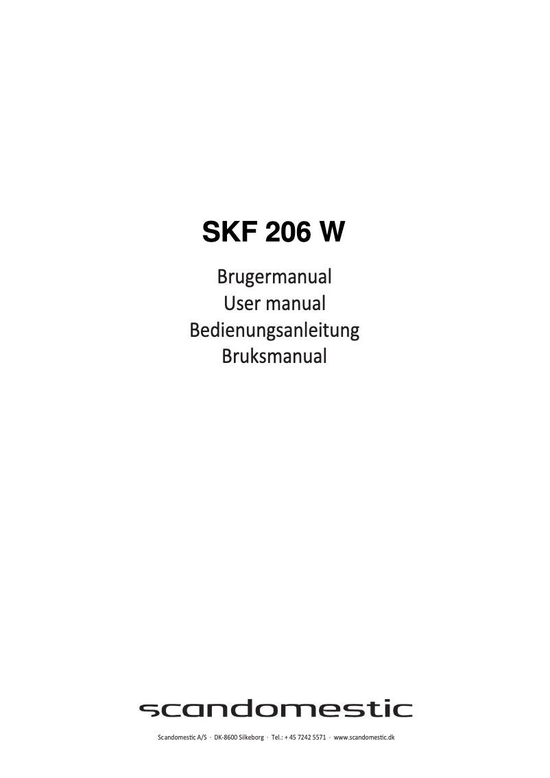 Page n°1 - Manuel utilisateur Scandomestic SKF 206 W