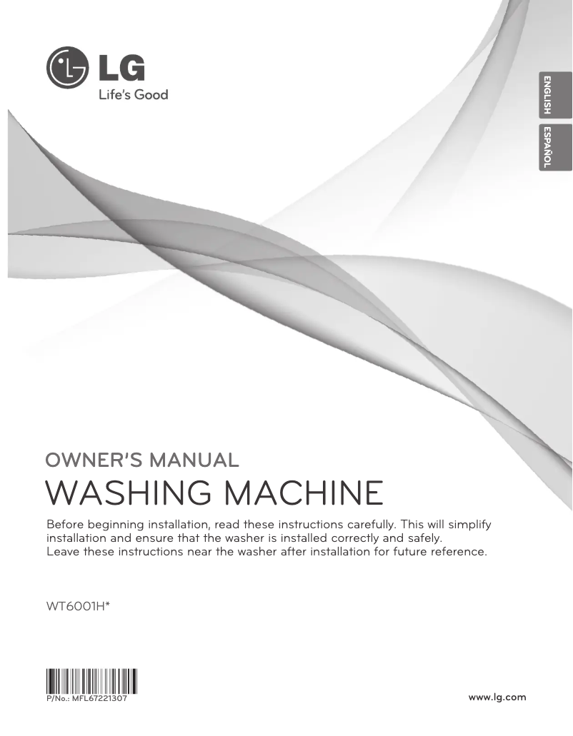 Page 1 de la notice Manuel utilisateur LG WT6001HV