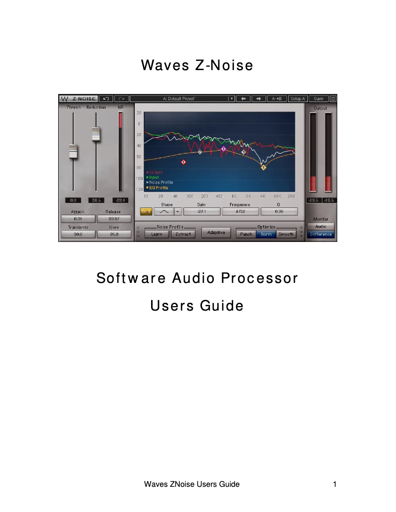 Page 1 de la notice Manuel utilisateur Waves Z-Noise