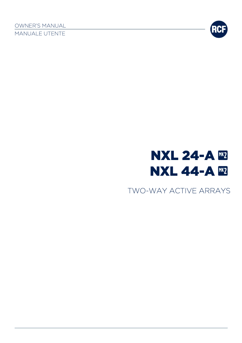 Page n°1 - Manuel utilisateur RCF NXL 24-A MK2