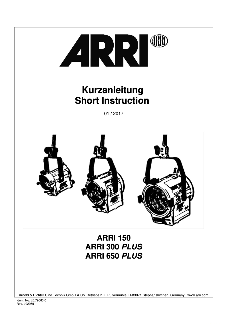 Página 1 del manual Manual de usuario ARRI 150