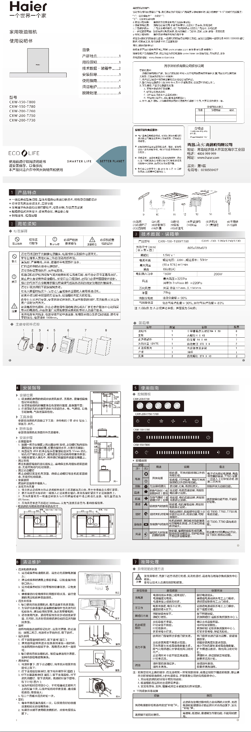 Page n°1 - Manuel utilisateur Haier CXW-150-T780
