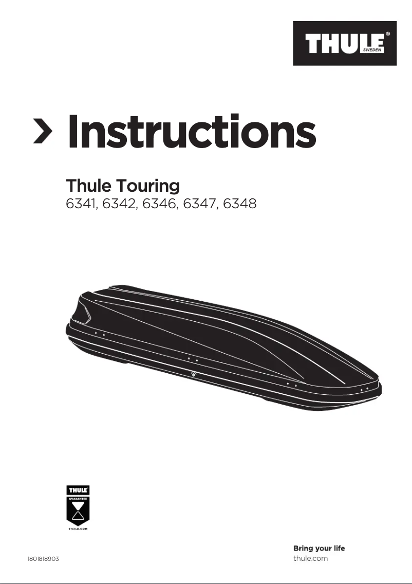 Page n°1 - Manuel utilisateur Thule Touring 6348