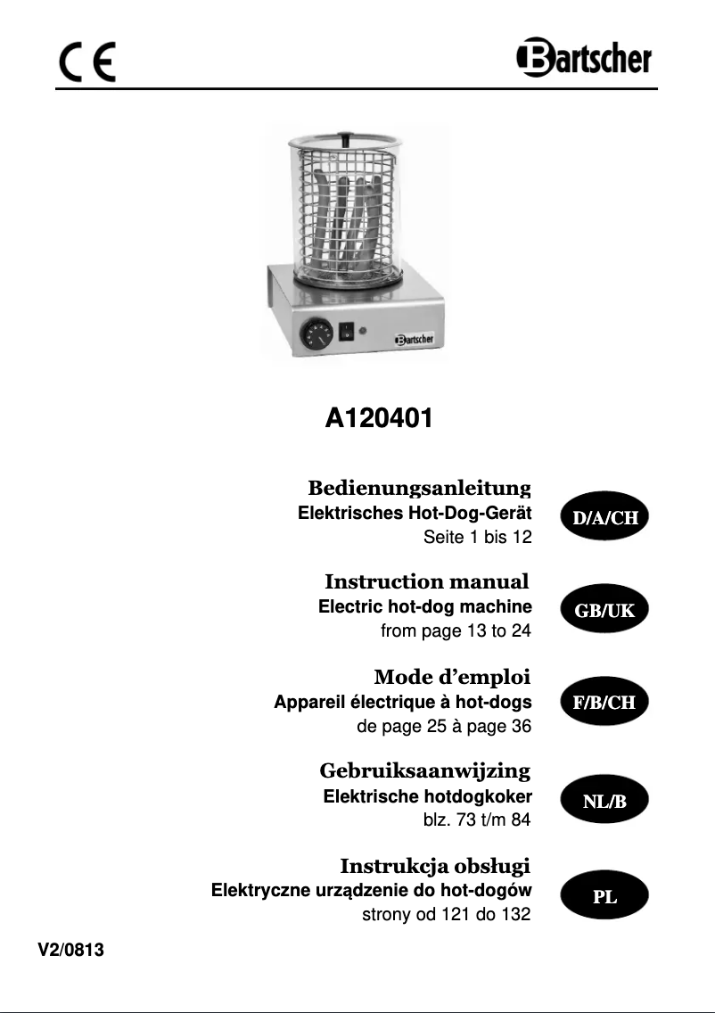 Page n°1 - Manuel utilisateur Bartscher A120401