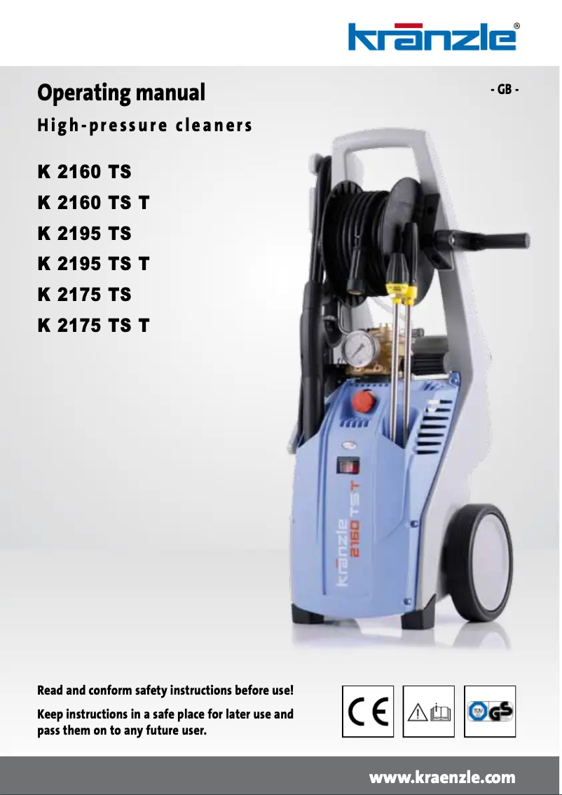 Page 1 de la notice Manuel utilisateur Kränzle K 2160 TS