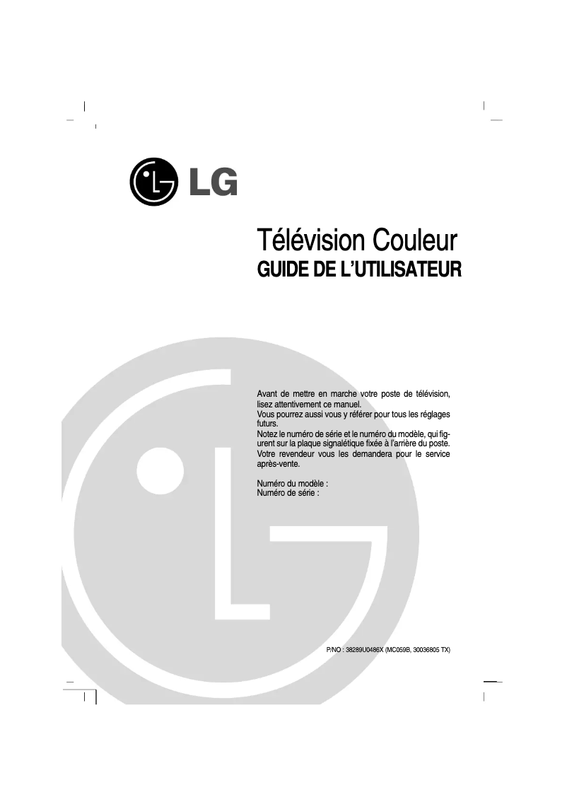 Page 1 de la notice Manuel utilisateur LG 14F9CB