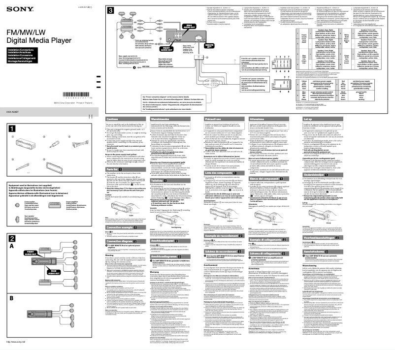 Page 1 de la notice Guide d'installation Sony DSX-A50BT