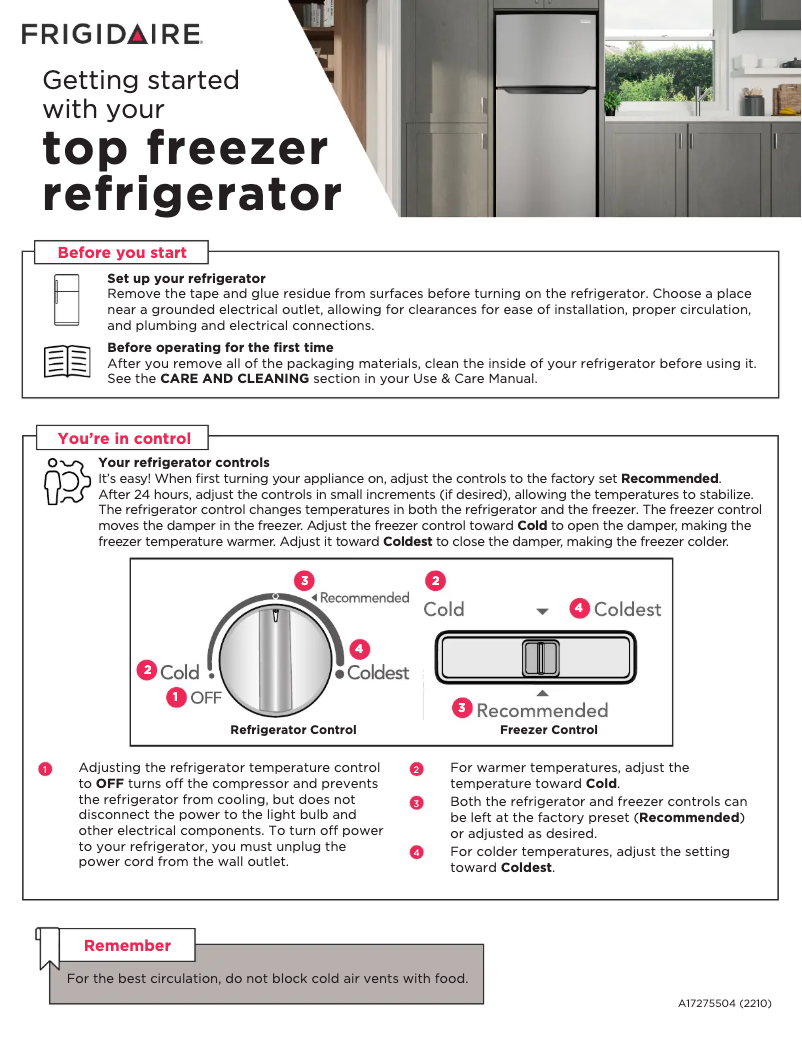 Page n°1 - Guide de démarrage rapide Frigidaire FFHT1814WB