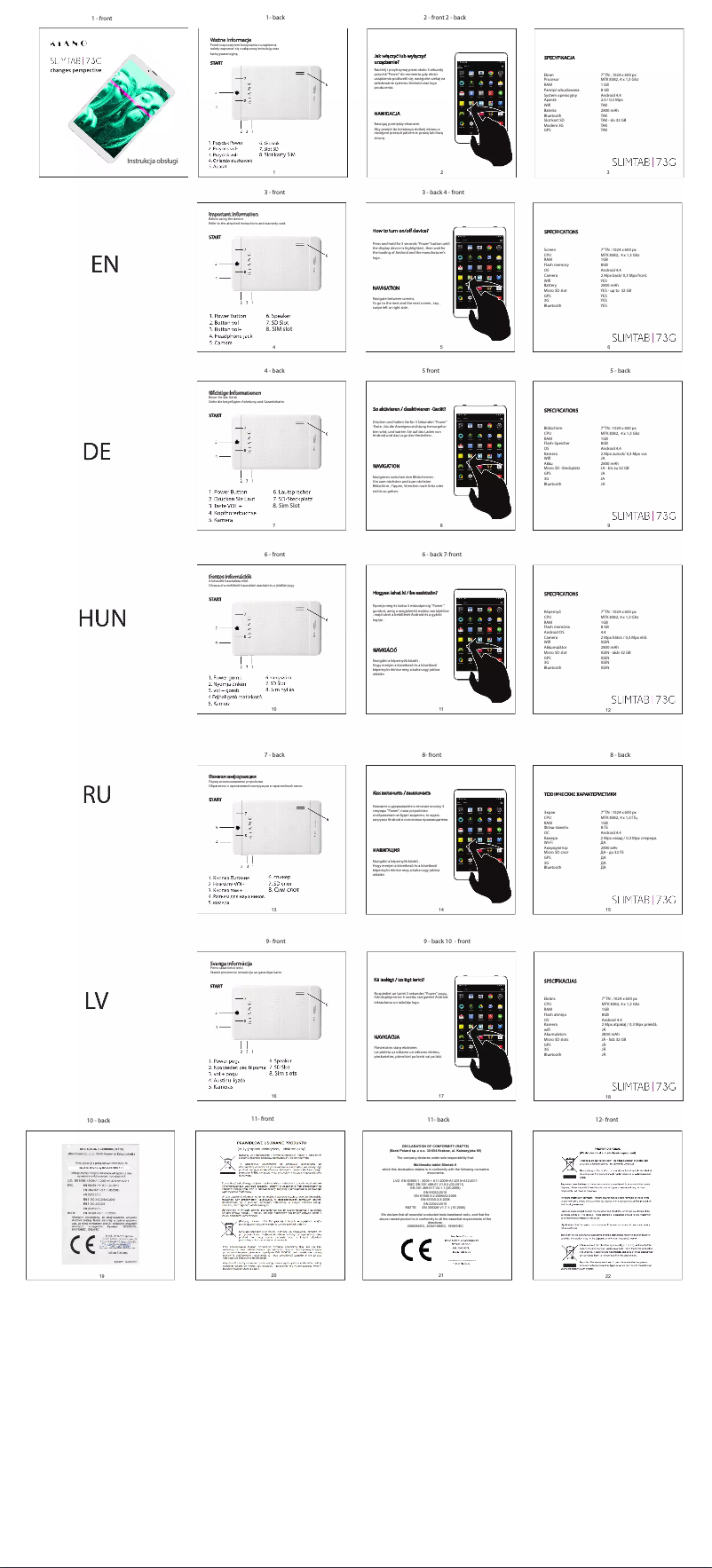 Page n°1 - Manuel utilisateur Kiano Slimtab 7 3G