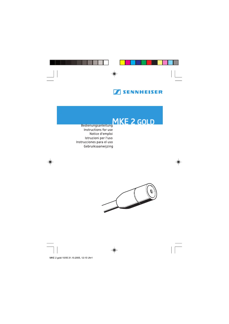Page n°1 - Manuel utilisateur Sennheiser MKE 2-60 GOLD-C