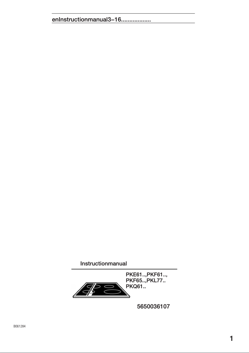 Page 1 de la notice Manuel utilisateur Bosch PKE615V01E