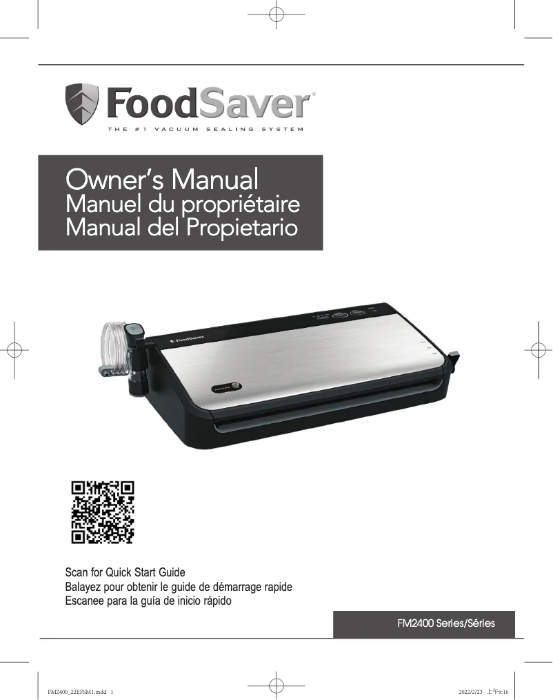Página 1 del manual Manual de usuario FoodSaver FM2435